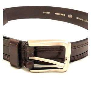 Fossil Brown Leather Belt with Silver Buckle
